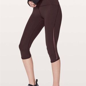 Lululemon Train Times Crop 17"
Black Cherry size 6